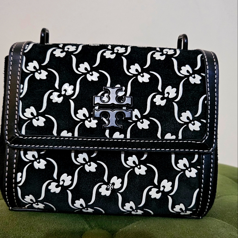 Tory Burch Black and White Floral Women's Bag